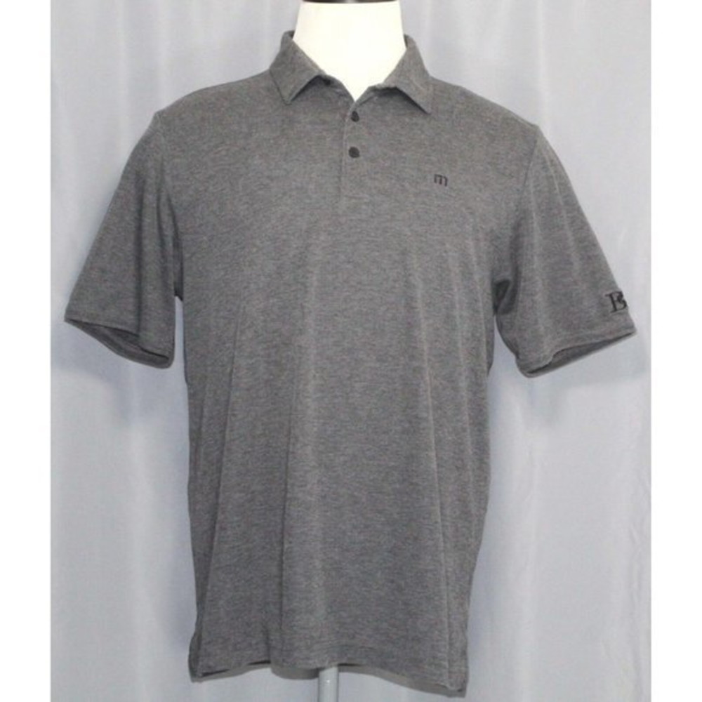 Travis Mathew Dark Gray Pima Cotton Polyester Golf Polo Shirt Men's Size Large